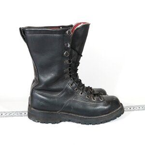Black Leather Combat Boots